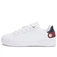 Buty sportowe męskie - Buty Tommy Hilfiger Button Detail Court FW0FW06733-YBR - białe - miniaturka - grafika 1