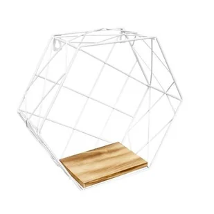 Półka HEXAGON METAL biała GROA - Półki do salonu - miniaturka - grafika 1