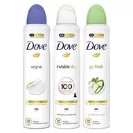 Kremy do twarzy - Dove Pack 48-godzinny oryginalny dezodorant w sprayu i zielonej herbaty, bezalkoholowy spray dla kobiet, 100% naturalny olej odżywczy i 1/4 krem nawilżający, opakowanie 3 x 250 ml - miniaturka - grafika 1