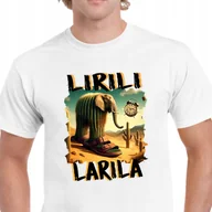Koszulki męskie - P336 KOSZULKA MĘSKA BAWEŁNA Śmieszna MEMY Lirili Larila Jakość Premium S - miniaturka - grafika 1