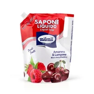 Mydła - MilMil mydło w płynie Czereśnia i Malina ZAPAS 900ml - miniaturka - grafika 1