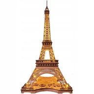Puzzle - ROBOTIME Drewniane Puzzle Model 3D DIY - Wieża Eiffla z Oświetleniem LED - miniaturka - grafika 1