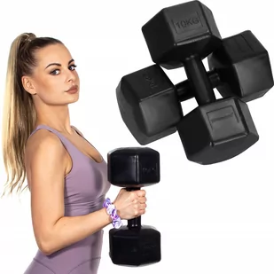 Springos Hantle 2x10kg hexagonalne do ćwiczeń fitness ciężarki zestaw 2 szt. czarne FA1065 - Hantle i ciężarki - miniaturka - grafika 1
