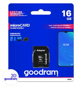 Goodram microSDHC 16GB (M1AA-0160R12) - Karty pamięci - miniaturka - grafika 1