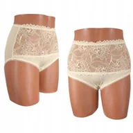 Majtki damskie - Majtki Figi Wyszczuplające Koronkowe Wysoki Stan Bawełniane Modelujące 4XL - miniaturka - grafika 1