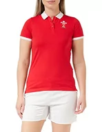 Koszulki i topy damskie - Macron Damska koszulka polo WRU Merch Ca Lf czerwona/biała, Czerwony, 42 - miniaturka - grafika 1