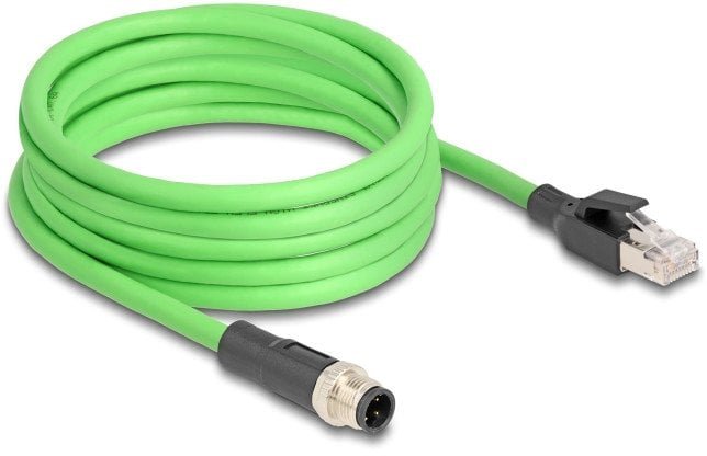 DELOCK M12 Kabel D-kodiert 4 Pin St. zu RJ45 St. PURTPU 5m 80429