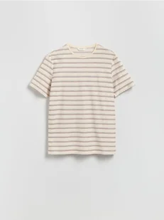 Reserved - T-shirt regular w paski - bordowy - Koszulki męskie - miniaturka - grafika 1