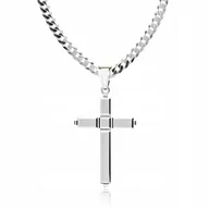 Biżuteria dla dzieci - 925 Srebrny łańcuszek krzyżyk DEDYKACJA 50 cm LK41 - miniaturka - grafika 1