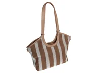 Torebki damskie - Torba Shopper Na Ramię Torebka Damska Listonoszka Miejska, Beżowy - miniaturka - grafika 1