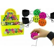 Piłka na gumce 6 cm stópki 4 kolory MIX Leantoys - Piłki dla dzieci - miniaturka - grafika 1