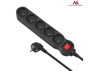 Listwa zasilająca przedłużacz Maclean MCE188 6 gniazd z wyłącznikiem czarna 5m 2300W - Kable - miniaturka - grafika 1