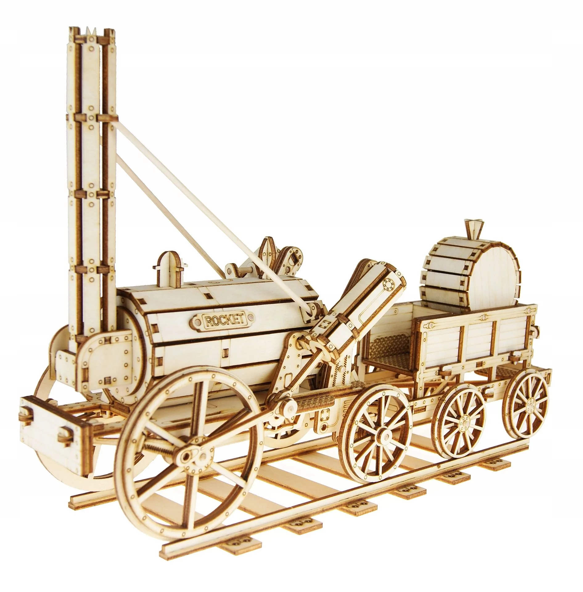 Drewniany model puzzle 3d lokomotywa parowa - Łamigłówki - miniaturka - grafika 1