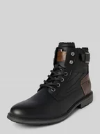 Botki męskie - Kozaki sznurowane z imitacji skóry model ‘MATHEO’ - miniaturka - grafika 1