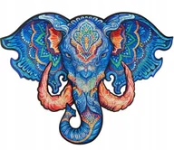 Puzzle - Puzzle Drewniane Dla Dorosłych Kolorowy Słoń S - miniaturka - grafika 1