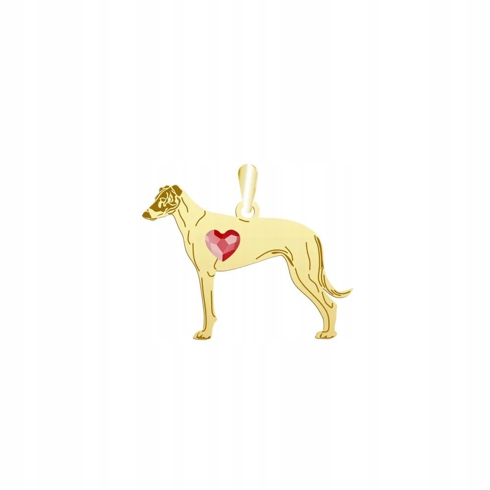 Zawieszka Złota z psem Chart Węgierski 925 Biżuteria Prezent GRAWER GRATIS