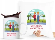 Gadżety dla niej i dla niego - ZESTAW PODUSZKA + KUBEK DLA ARCHITEKTA PROJEKTANTA z Nadrukiem ze Zdjęciem - miniaturka - grafika 1