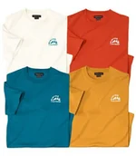 Koszulki męskie - Zestaw 4 koszulek Outdoor Mężczyzna Atlas For Men - Kolor : Pomarańczowy - Rozmiar : 4XL - miniaturka - grafika 1