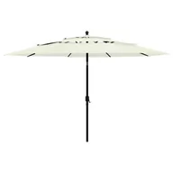 Parasole ogrodowe - vidaXL Lumarko 3-poziomowy parasol na aluminiowym słupku, piaskowy, 3,5 m! 313876 - miniaturka - grafika 1