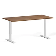 Biurka - Stół z regulacją wysokości, 1 silnik, 745 - 1235 mm, blat 1600 x 800 mm, podstawa biała, orzech - miniaturka - grafika 1