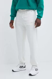 Spodnie męskie - Champion spodnie dresowe kolor beżowy z aplikacją E20001 - grafika 1