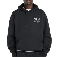 Bluzy męskie - Bluza męska New Balance Reimagined Fleece Hoodie MT61L713BK - czarna - miniaturka - grafika 1