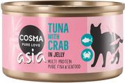 Mokra karma dla kotów - Zestaw Cosma Asia w galarecie, 24 x 85 g - Tuńczyk z krabami - miniaturka - grafika 1