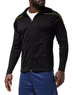 Kurtki męskie - uhlsport uhlsport Stream 22 Track Hood kurtka męska, czarna/limonkowa żółta, S 100518923 - miniaturka - grafika 1
