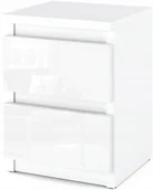 Szafki nocne - Szafka Nocna Biała Połysk, Stolik Nocny, Nakastlik, Szafka Nocna 30 CM - miniaturka - grafika 1