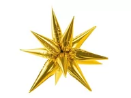 Ozdoby bożonarodzeniowe - PartyDeco ""Balon foliowy Gwiazda 3D, 95cm, złoty"" FB67M-019 [14766382] - miniaturka - grafika 1