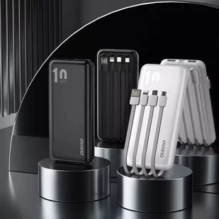Dudao K6Pro uniwersalny powerbank 10000mAh z kablem USB, USB Typ C, Lightning biały (K6Pro-white) - Kostki, złączki, wtyczki - miniaturka - grafika 2