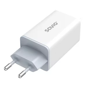 SAVIO ŁADOWARKA SIECIOWA GAN 65W BIAŁA LA-07 - Ładowarki do telefonów - miniaturka - grafika 4