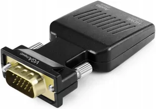Adapter Konwerter Vga D-Sub Do Hdmi + Audio Dzwięk - Kable komputerowe i do monitorów - miniaturka - grafika 1