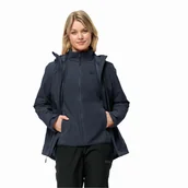 Kurtki damskie - Damska kurtka Jack Wolfskin MOONRISE 3IN1 JKT W night blue - XS - miniaturka - grafika 1