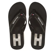 Klapki i japonki męskie - Japonki Tommy Hilfiger Hilfiger H Padded Beach Sandal FM0FM05536 Czarny - miniaturka - grafika 1