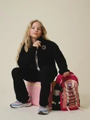 Bluzy dla dziewczynek - 4F Polar oversize bez kaptura dziewczęcy - czarny 158/164 (12-14 lat) - miniaturka - grafika 1