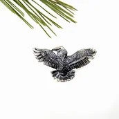 Zawieszki - Wisiorek srebrny z krukiem - miniaturka - grafika 1