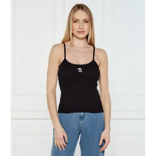 Karl Lagerfeld Top IKON Slim Fit - Koszulki i topy damskie - miniaturka - grafika 1