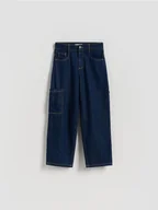 Spodnie i spodenki dla chłopców - Reserved - Jeansy straight fit - granatowy - miniaturka - grafika 1