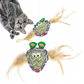 Zabawki dla kotów - Zabawka dla kota ETNICZNA z korka Z PIÓRKAMI dla prawdziwego łowcy MEXICO - miniaturka - grafika 1