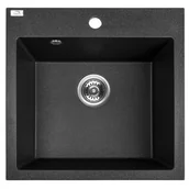Zlewozmywaki - Laveo Zlewozmywak granitowy czarny ALENA SBA 710T - miniaturka - grafika 1
