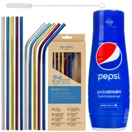 Syropy i koncentraty owocowe - Syrop do SodaStream Pepsi + Metalowe słomki SpinelSoda x10 - miniaturka - grafika 1
