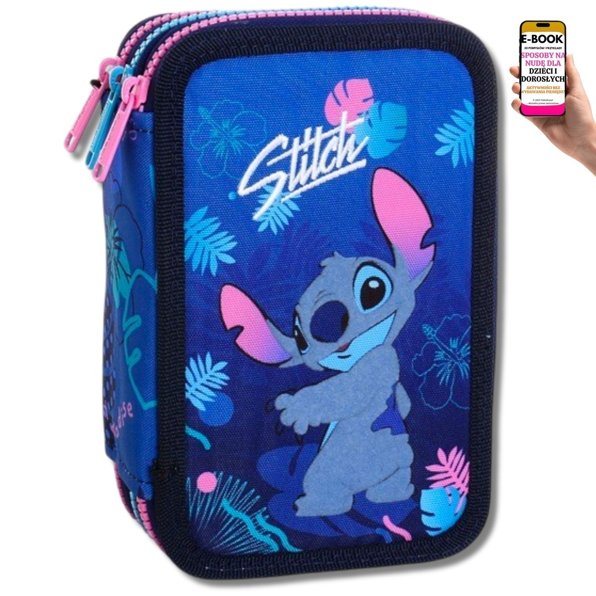 PIÓRNIK STITCH DLA DZIEWCZYNKI – 3 KOMORY + PEŁNE WYPOSAŻENIE SZKOLNE + EBOOK-3