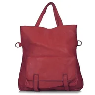 Torebki damskie - Toscanio TOS C166 CZERWONY torebka damska skórzana bordowa - miniaturka - grafika 1