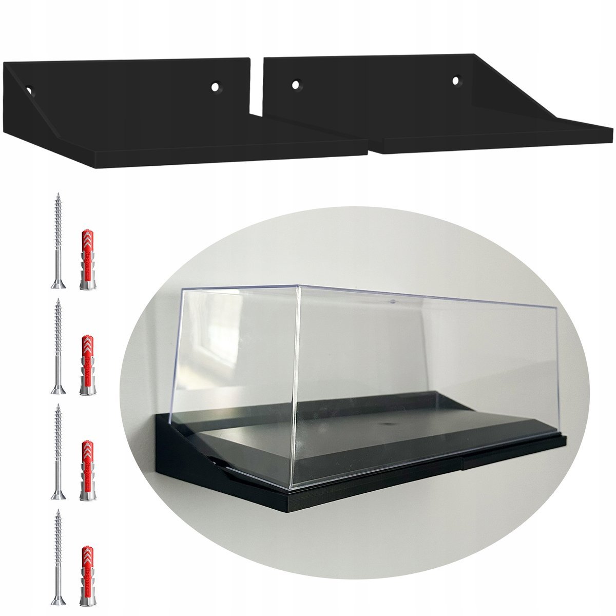 UCHWYT NA GABLOTKĘ DO MODELI W SKALI 1:18 WIESZAK NAŚCIENNY NA GABLOTĘ