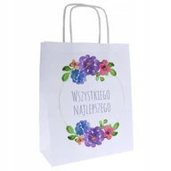 Akcesoria do pakowania - torba papierowa nadruk WSZYSTKIEGO NAJLEPSZEGO x1 - miniaturka - grafika 1