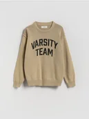 Bluzy dla chłopców - Reserved - Bawełniany sweter - beżowy - miniaturka - grafika 1