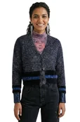 Swetry damskie - Sweter damski Desigual Tops kardigan z błyszczącymi nitkami -L - DESIGUAL - miniaturka - grafika 1