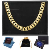 Naszyjniki męskie - ZŁOTY ŁAŃCUSZEK 55cm MĘSKI PEŁNY KUTY POZŁACANY PANCERKA 6,1mm SREBRO 925 - LAREZO - miniaturka - grafika 1