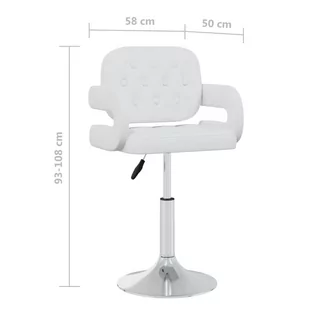 Obrotowe krzesła stołowe, 4 szt., białe, sztuczna skóra Lumarko - Krzesła - miniaturka - grafika 6